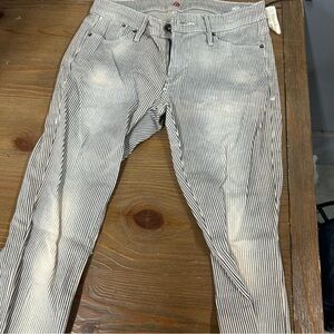 Levi's Black and White Striped Skinny Jeans